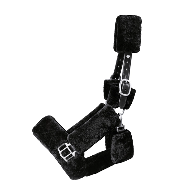 fellhalfter dover in schwarz schwarzes fellhalfter dover  aus  schwarzem vollleder