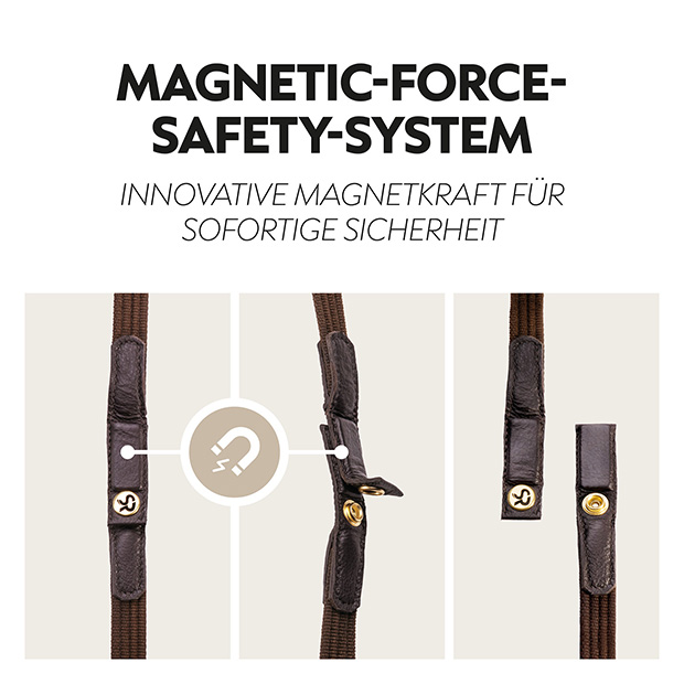 Safety belt reins with magnet "NoPanic" Safety belt reins with magnet "NoPanic"
