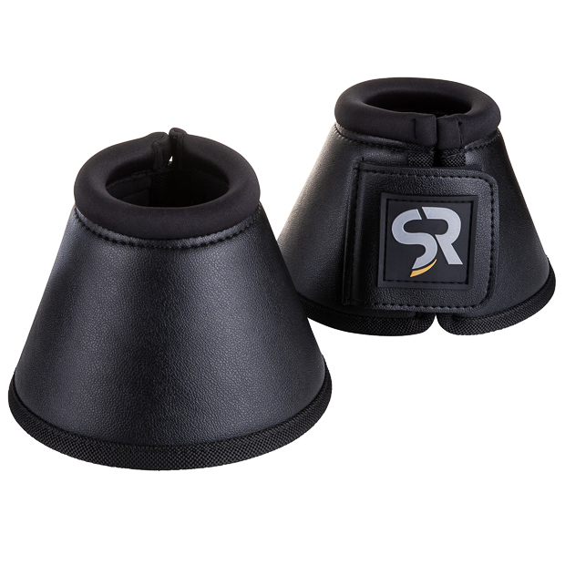 1 black leather bell boots with neoprene inside and velcro closure