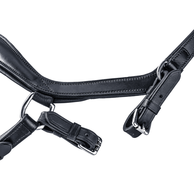 detailed view of bit lashes of english combined black leather bridle york with silver mounting including reins by sunride 