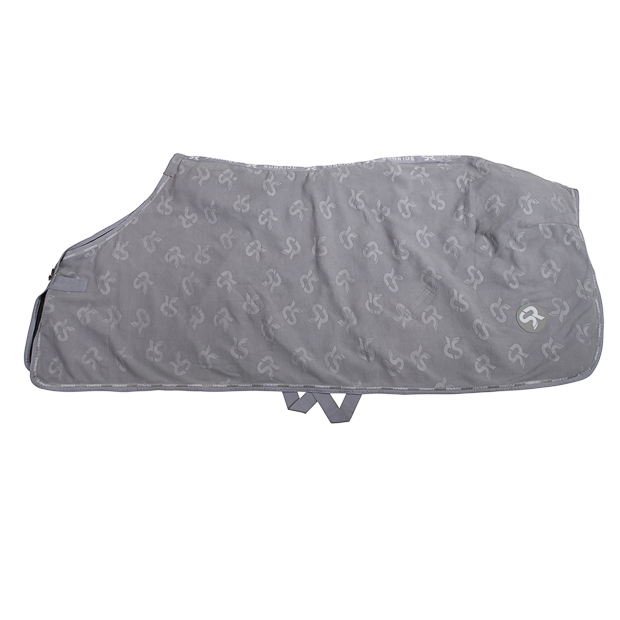 graue wellington abschwitzdecke aus fleece mit bauchgurten abschwitzdecke wellington fuer pferde in grau von sunride
