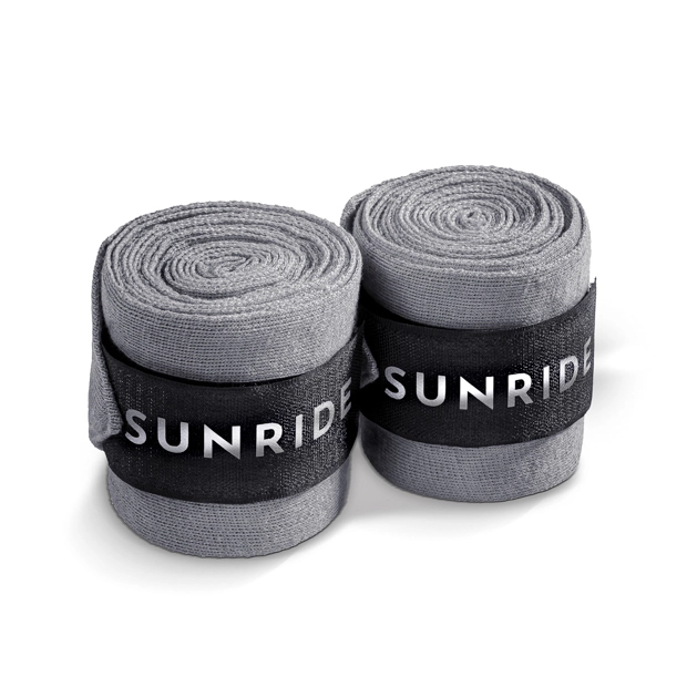 reflecting and elastic fleece bandages grey set of bandages grey with reflecting sunride logo