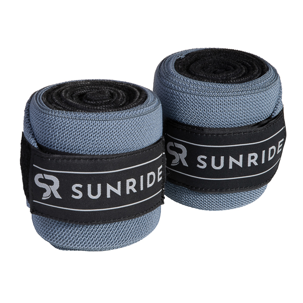 set of elastic bandages greyblue with reflecting sunride logo