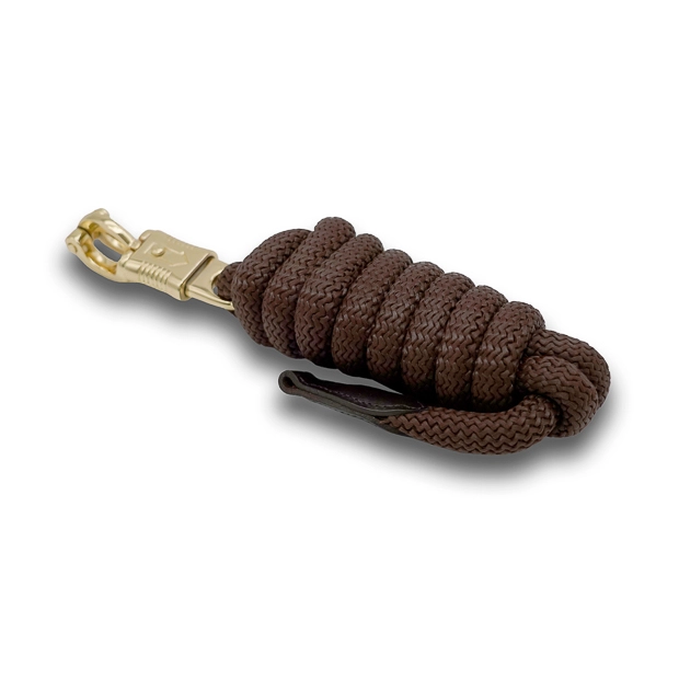 brown lead rope with panic snap by sunride