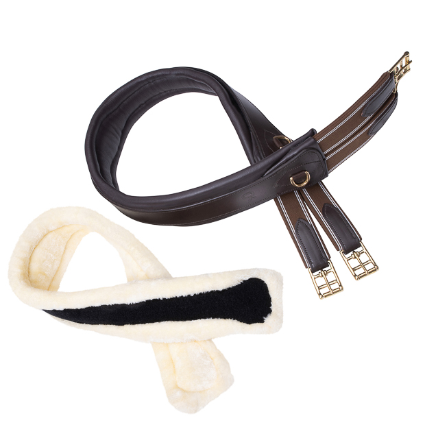 2in1 Leder Sattelgurt mit Fell "SohoFlex" 2in1 Leder Sattelgurt mit Fell "SohoFlex"