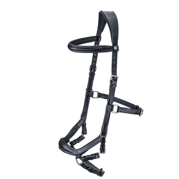 english combined black leather bridle york with silver mounting including reins by sunride 
