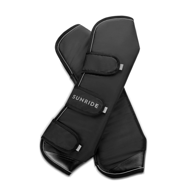 1 reflecting black backside travel boots with reinforced hoof area in a set of 2 by sunride
