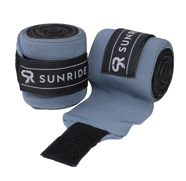 set of elastic bandages greyblue with reflecting sunride logo