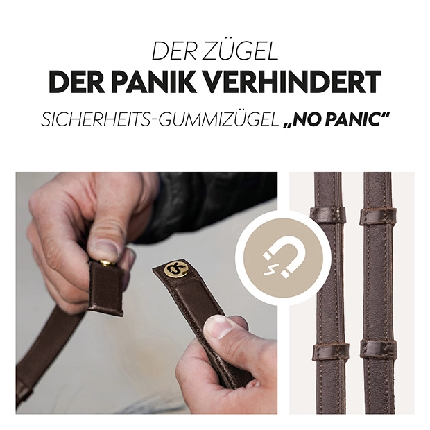 Safety rubber reins with magnet "NoPanic"