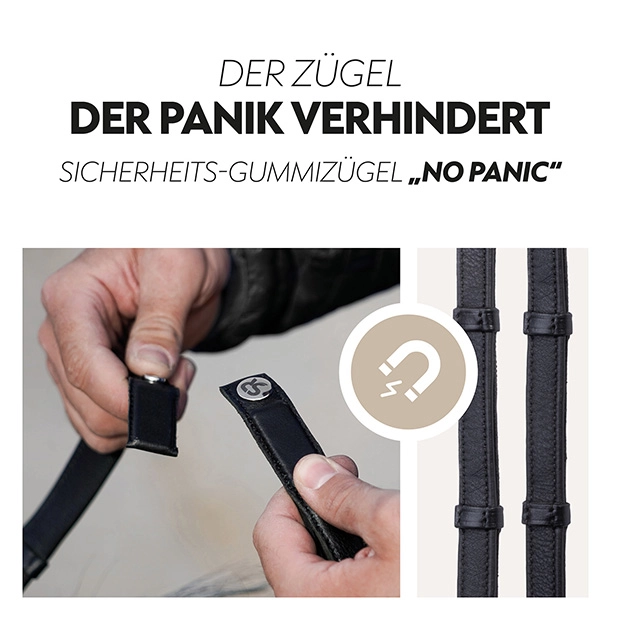 Safety rubber reins with magnet "NoPanic"