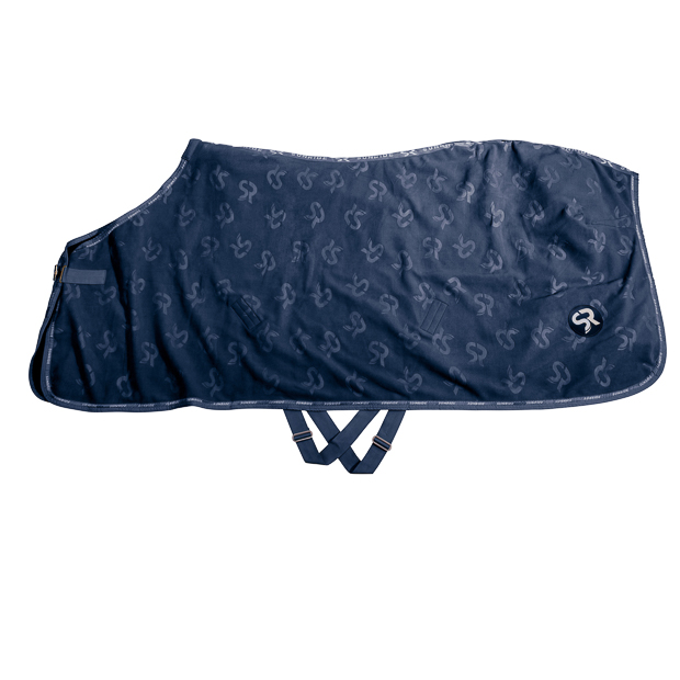 blaue wellington abschwitzdecke aus fleece mit bauchgurten abschwitzdecke wellington fuer pferde in blau von sunride