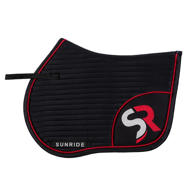 1 black red sr line jumping saddle pad with breathable air mesh spine by sunride