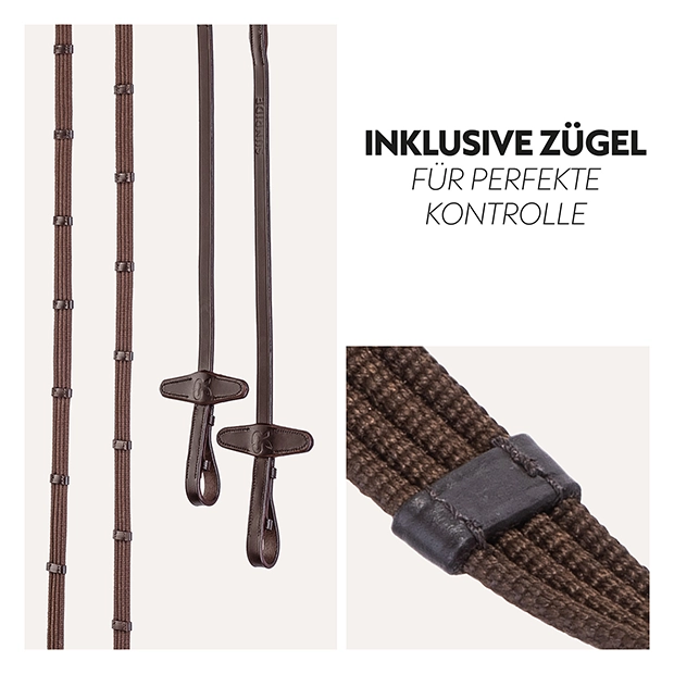 English combined bridle "York" with reins English combined bridle "York" with reins