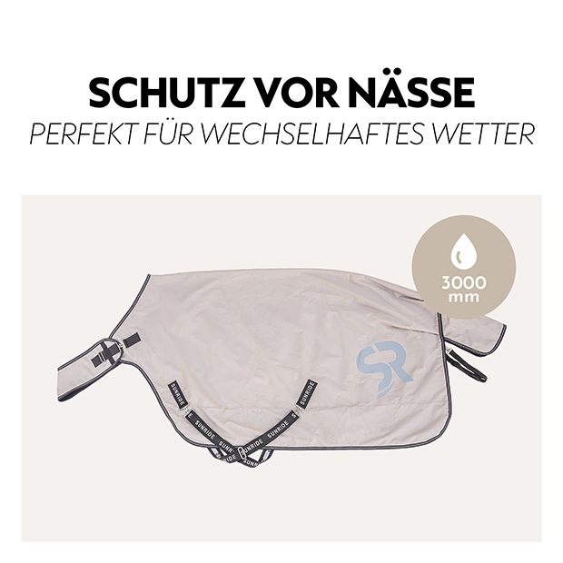 Pferdedecke, Cornwell Führanlagendecke wasserdicht 3000mm, beige, Text Schutz vor Nässe perfekt für wechselhaftes Wetter, SUNRIDE