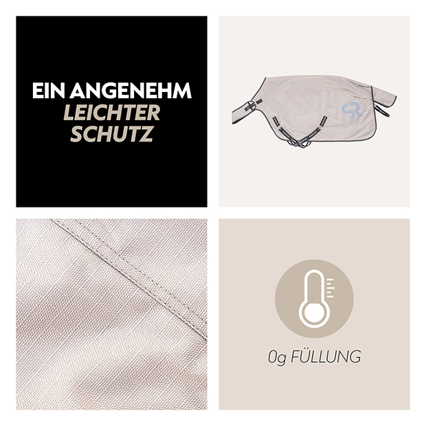 Pferdedecke, Cornwell Führanlagendecke ohne Füllung Detail, beige, Text angenehm leichter Schutz 0g Füllung, SUNRIDE