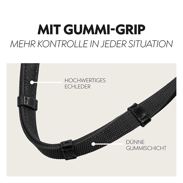 Rubber reins with bars