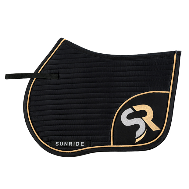 schwarz goldene springschabracke aus der exclusive line von sunride