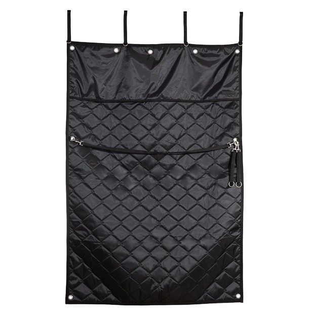 1 black stable curtain with various options for fixations and attachments