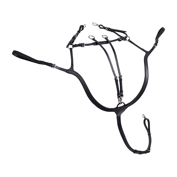 Breastplate "Ascot" with martingale usable as 3-point and 5-point