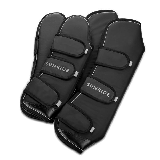 1 reflecting black travel boots with reinforced hoof area in a set of 4 by sunride