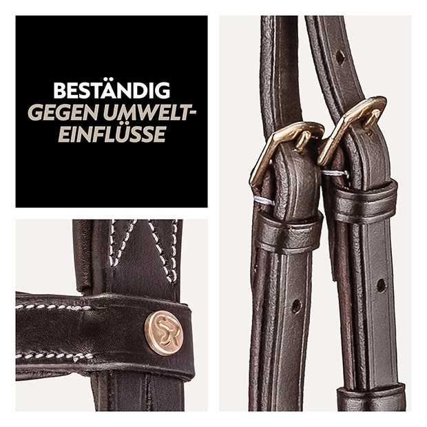 English combined bridle "London" with reins English combined bridle "London" with reins