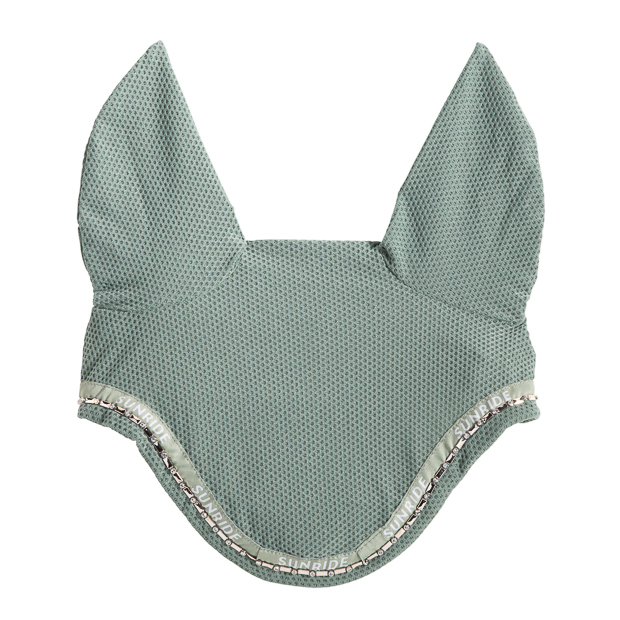 ear net and fly hood rounded olive with gem stones wellington line rounded elastic ear net and fly hood olive with gem stones wellington line by sunride