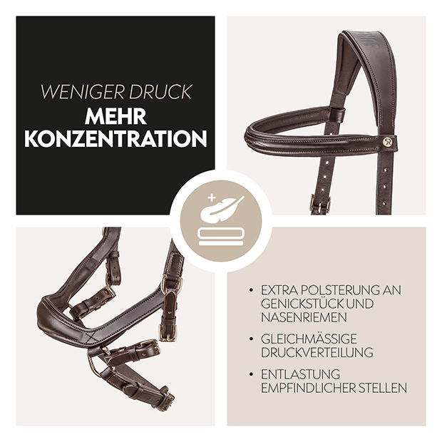 English combined bridle "York" with reins English combined bridle "York" with reins