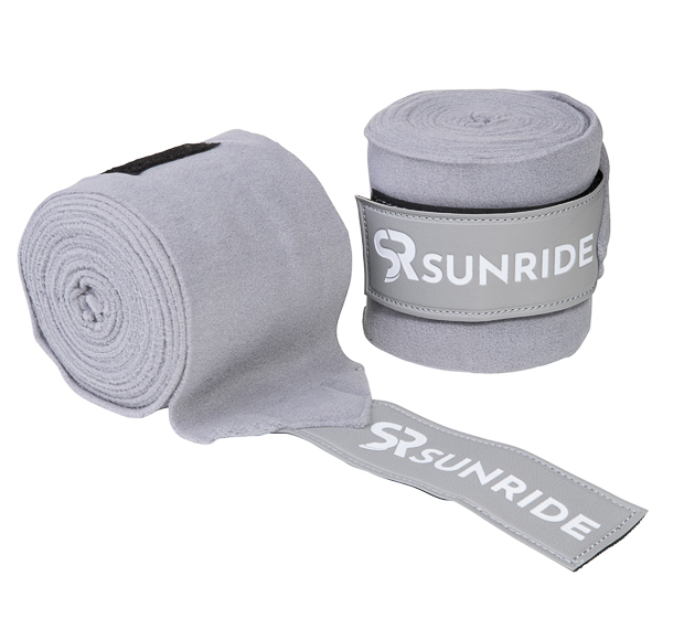 set of grey fleece bandages wellington# set of two grey fleece bandages with velcro closure from wellington line by sunride