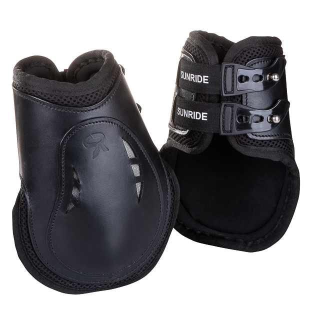 high leather fetlock boots black black high leather fetlock boots with protection layer and elastic closure straps by sunride