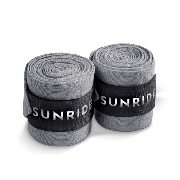 graue reflektierende bandagen im set graue bandagen mit reflektierender sunride schrift im set